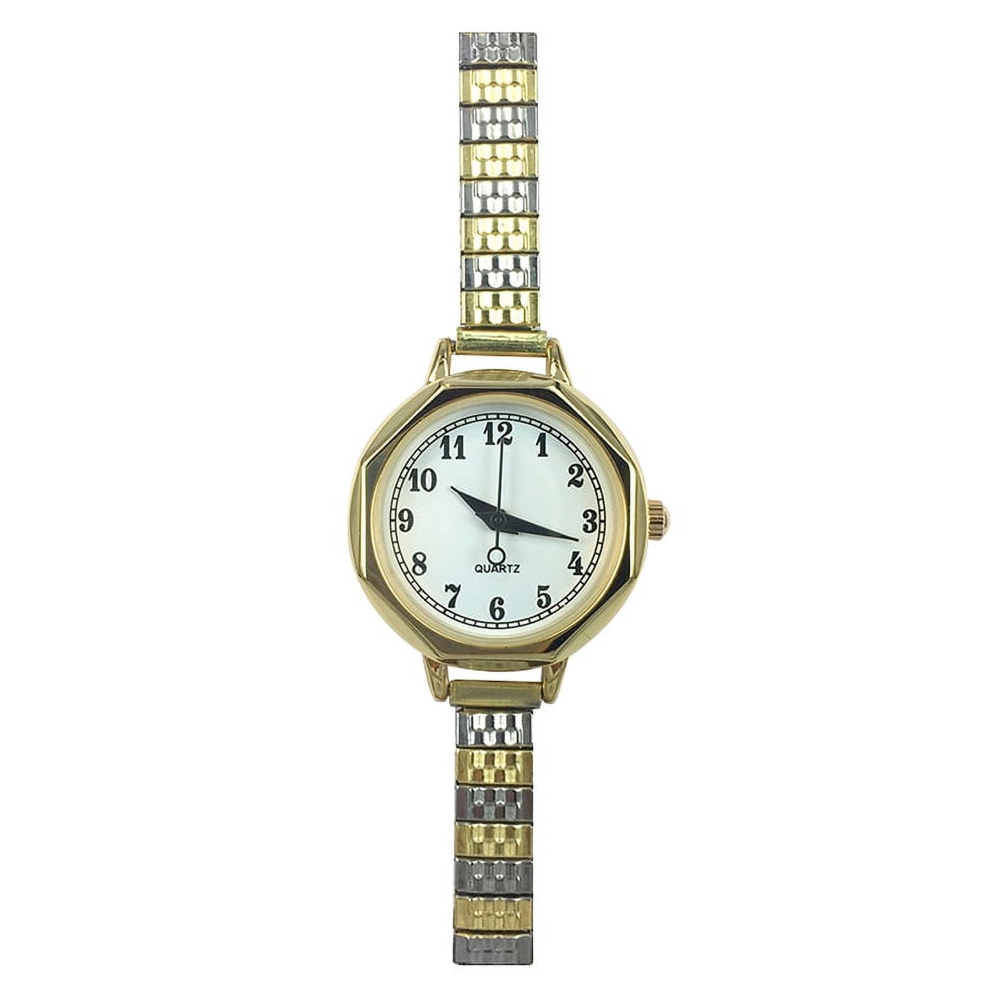 Ladies Analog Stainless Steel Expansion 2 Tone Wristwatch